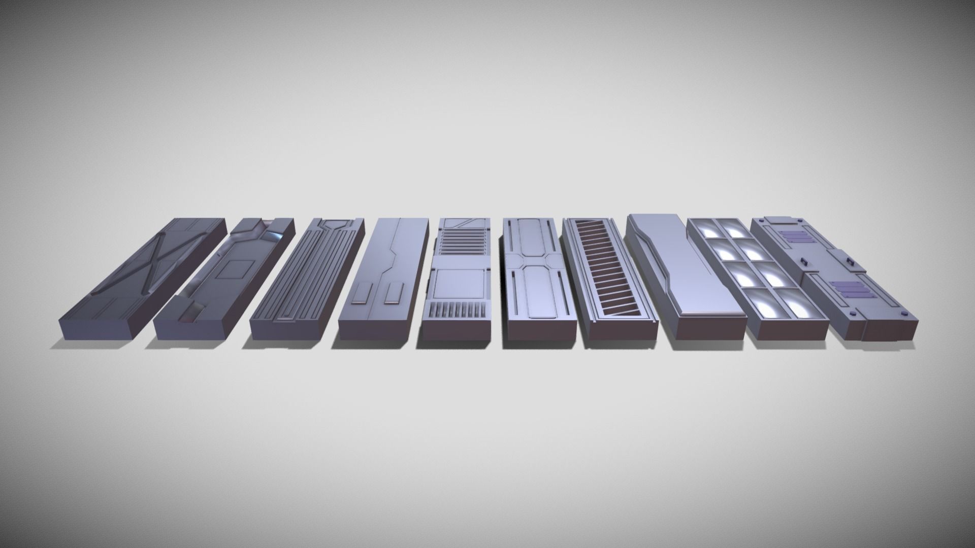 Low-Poly Sci-fi Column Pack Low-poly 3D model_3