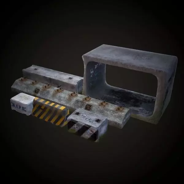 Concrete Blocks Pack Free low-poly 3D model