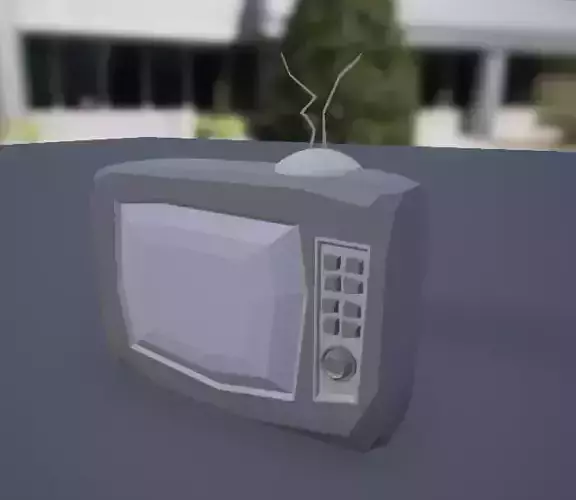 Low Poly Retro TV 1990s With Remote