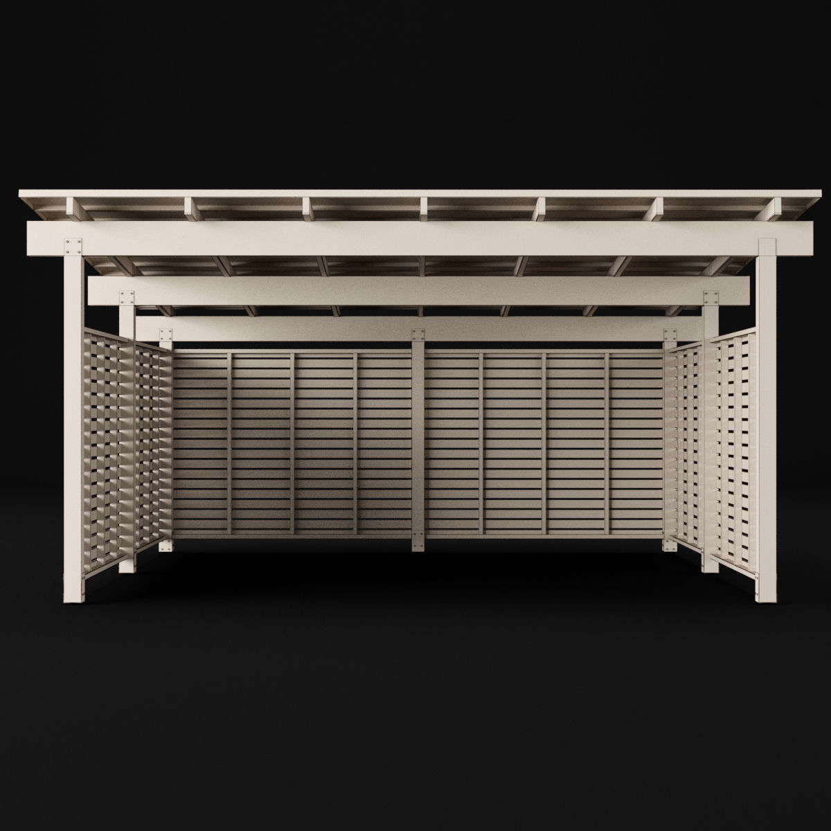 Woden carport 5 3D model_7
