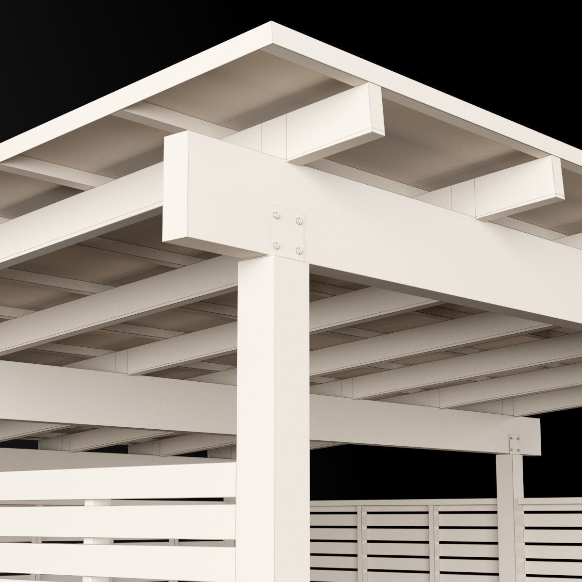Woden carport 5 3D model_15