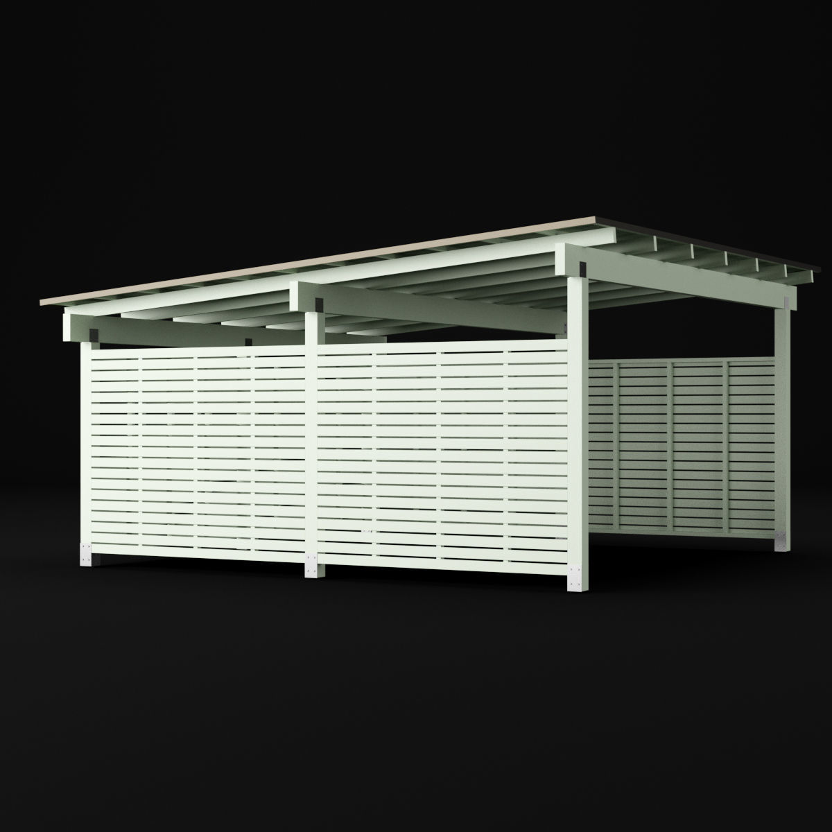 Woden carport 5 3D model_2