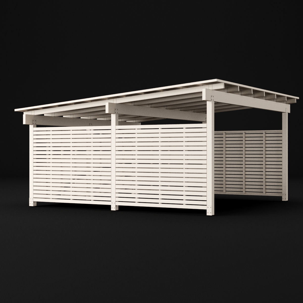 Woden carport 5 3D model_1