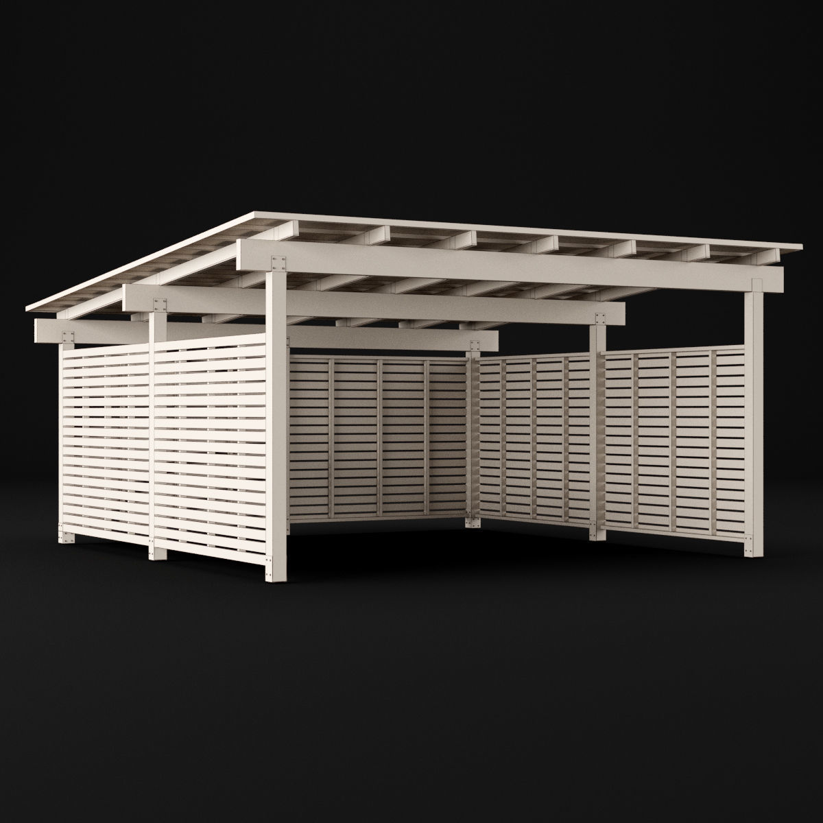 Woden carport 5 3D model_3