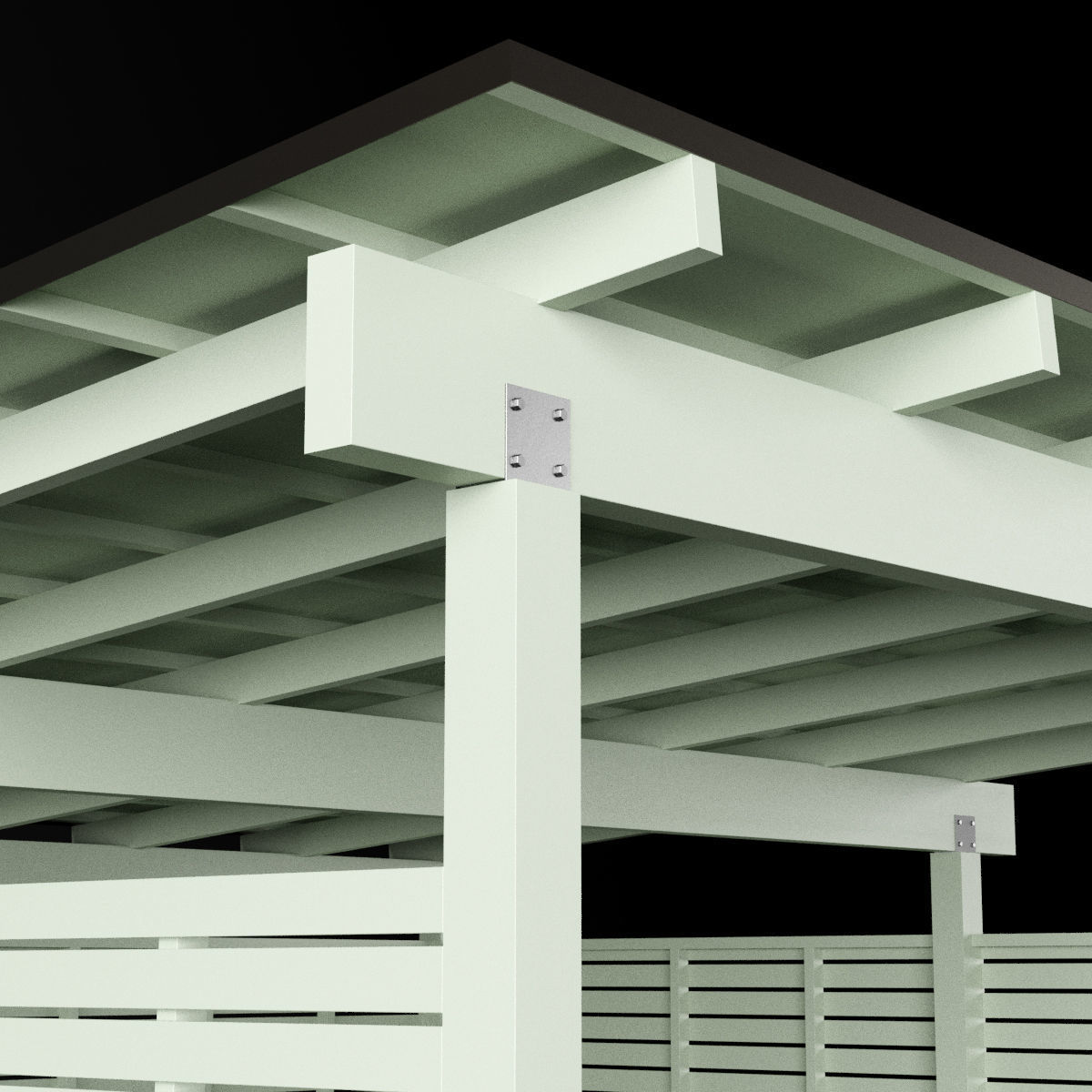 Woden carport 5 3D model_14
