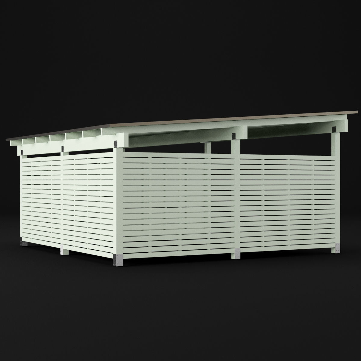 Woden carport 5 3D model_8