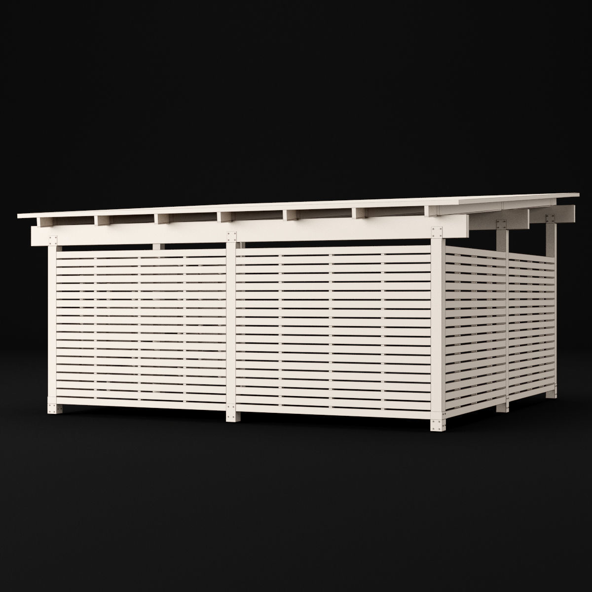Woden carport 5 3D model_10
