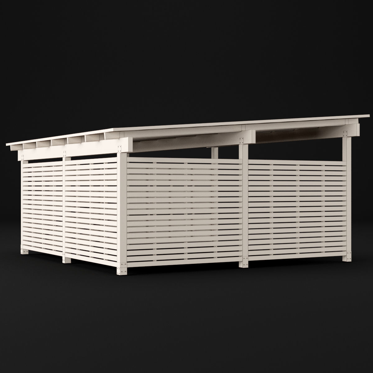Woden carport 5 3D model_9