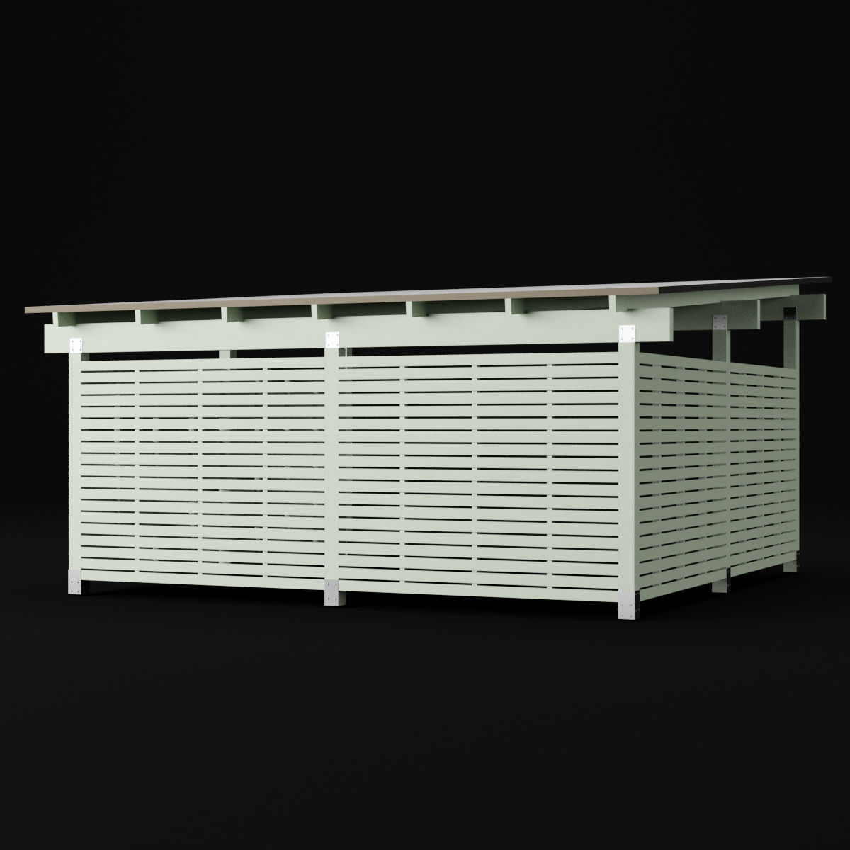 Woden carport 5 3D model_11