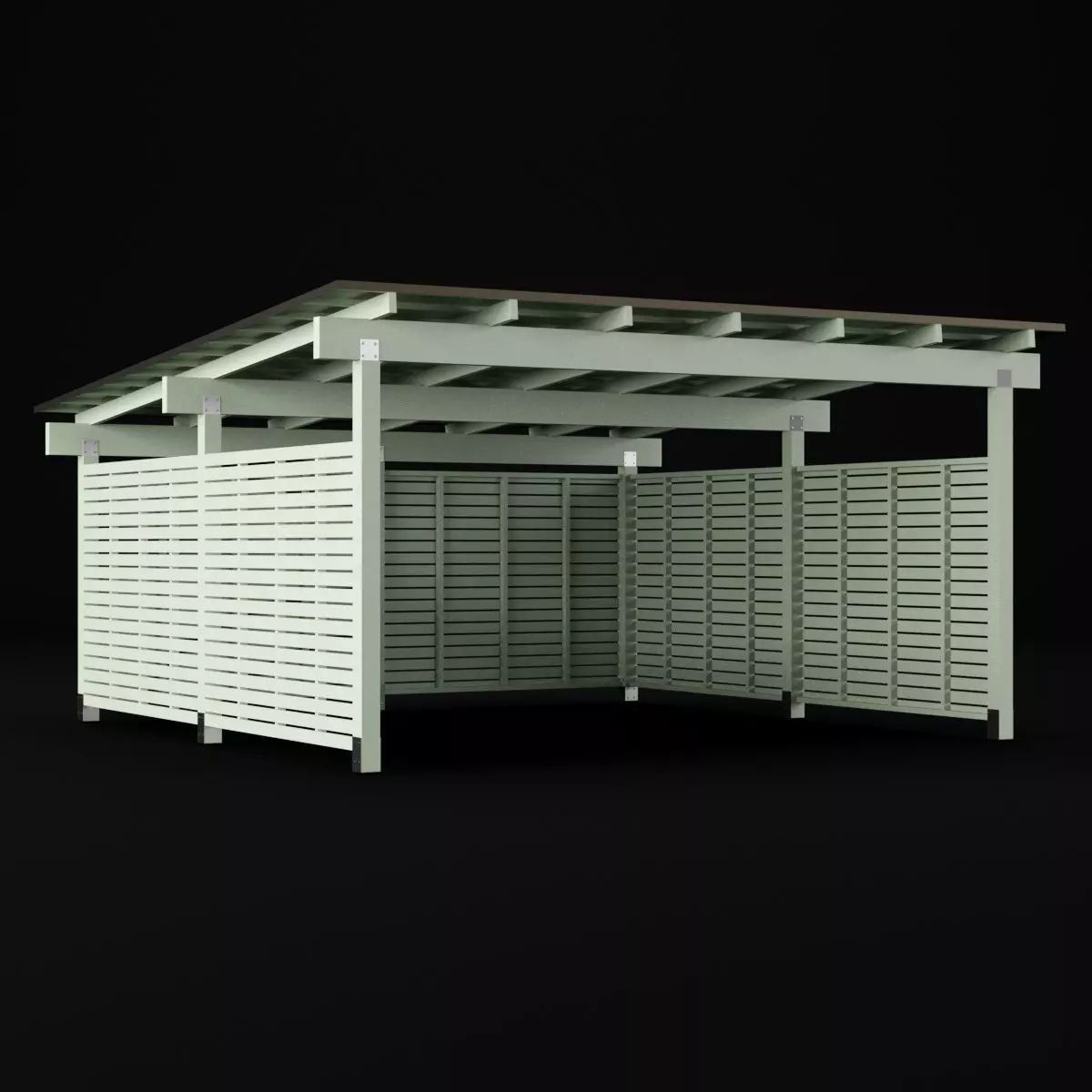 Woden carport 5 3D model_0