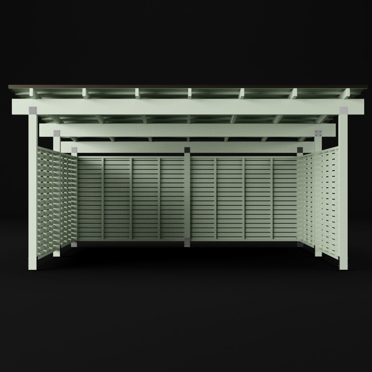 Woden carport 5 3D model_4