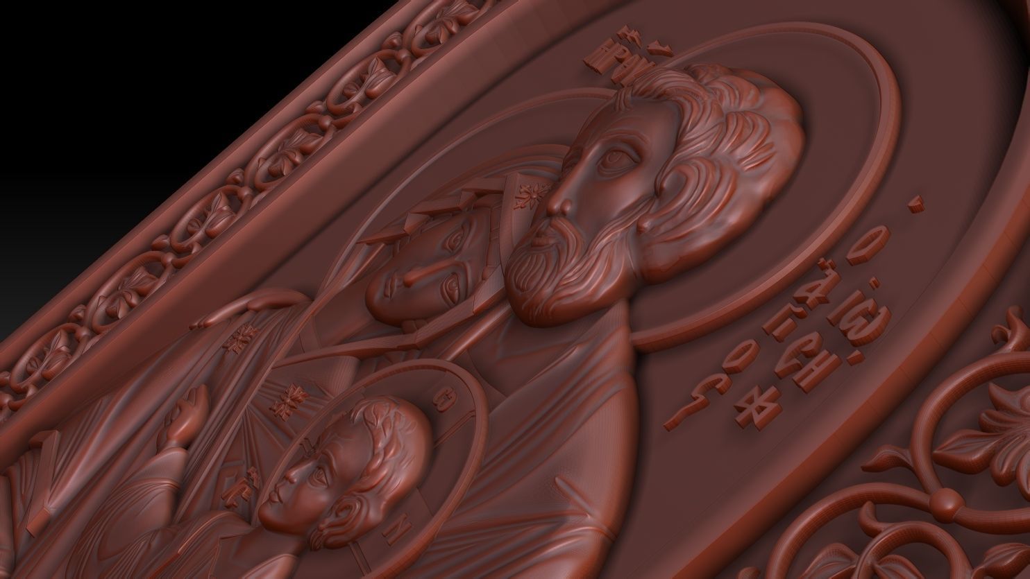 The Holy Family Orthodox Christian Icon 3D model_9