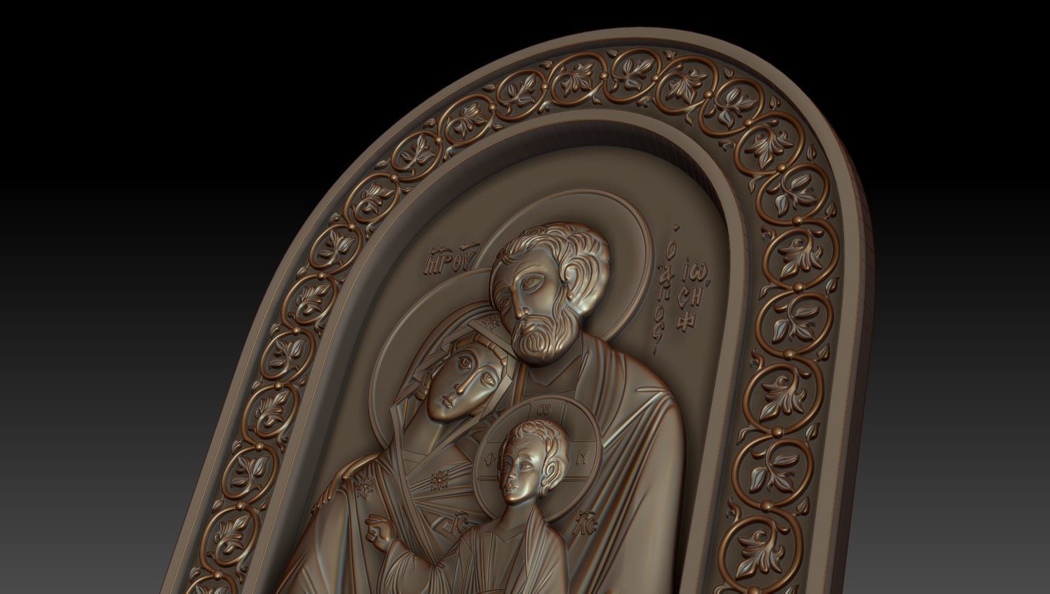 The Holy Family Orthodox Christian Icon 3D model_1