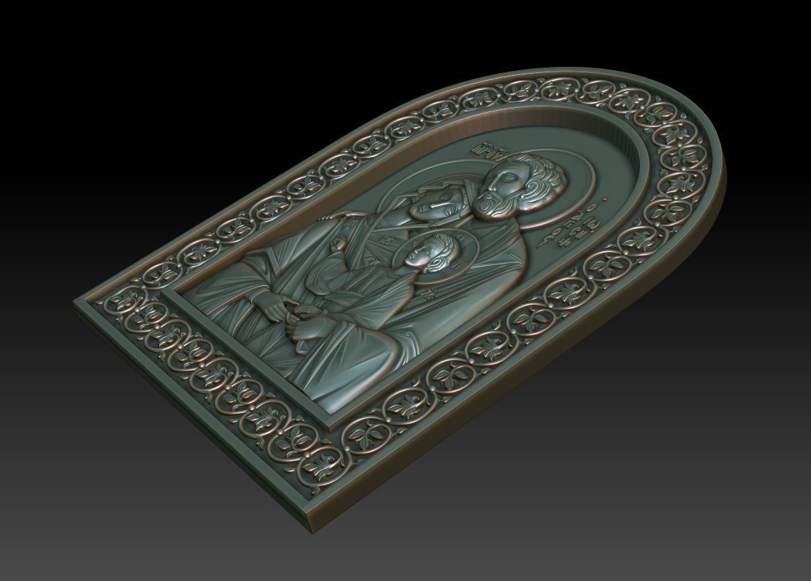 The Holy Family Orthodox Christian Icon 3D model_14