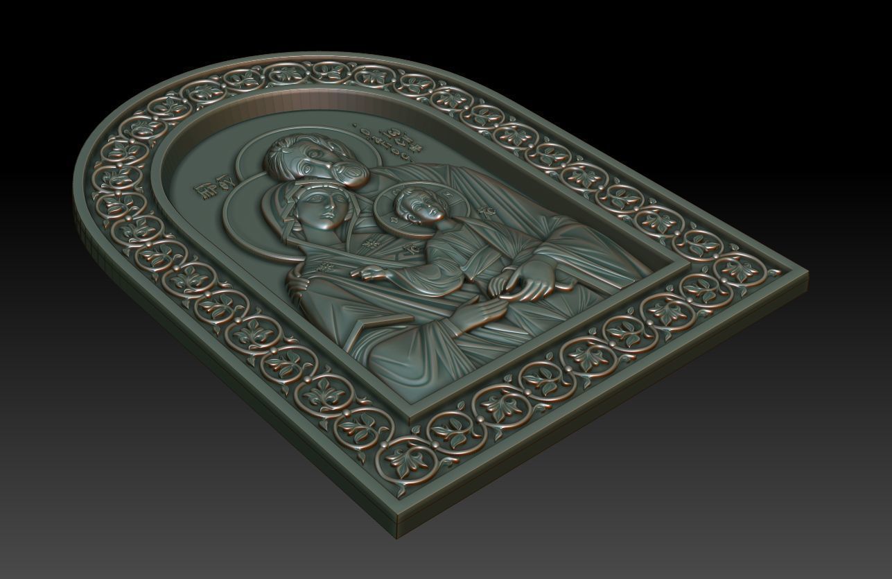 The Holy Family Orthodox Christian Icon 3D model_12