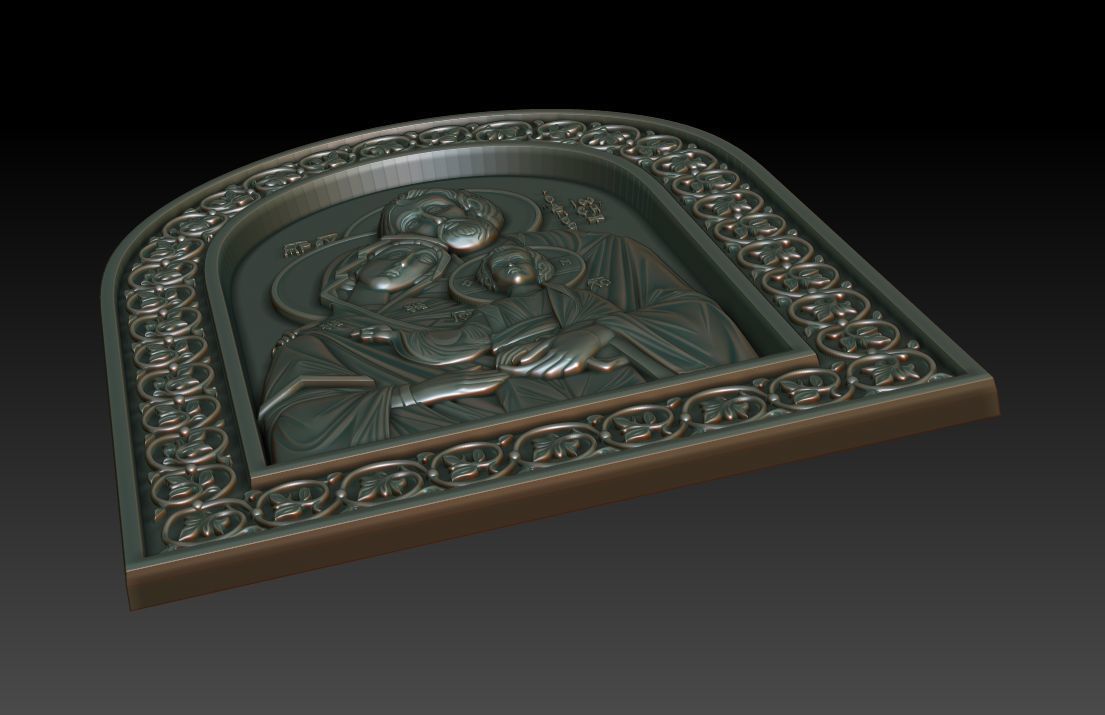 The Holy Family Orthodox Christian Icon 3D model_13