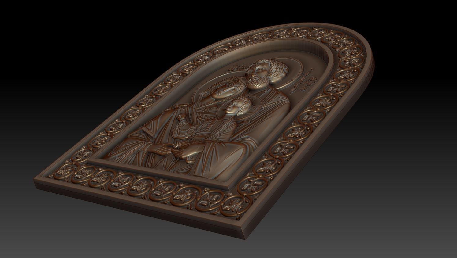 The Holy Family Orthodox Christian Icon 3D model_3