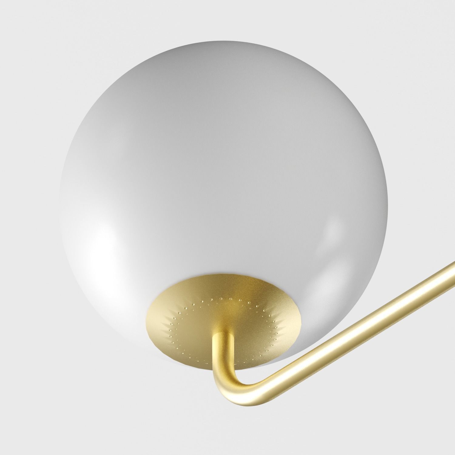 Modern brass and opal glass chandelier Laredoute MORICIO 3D model_4