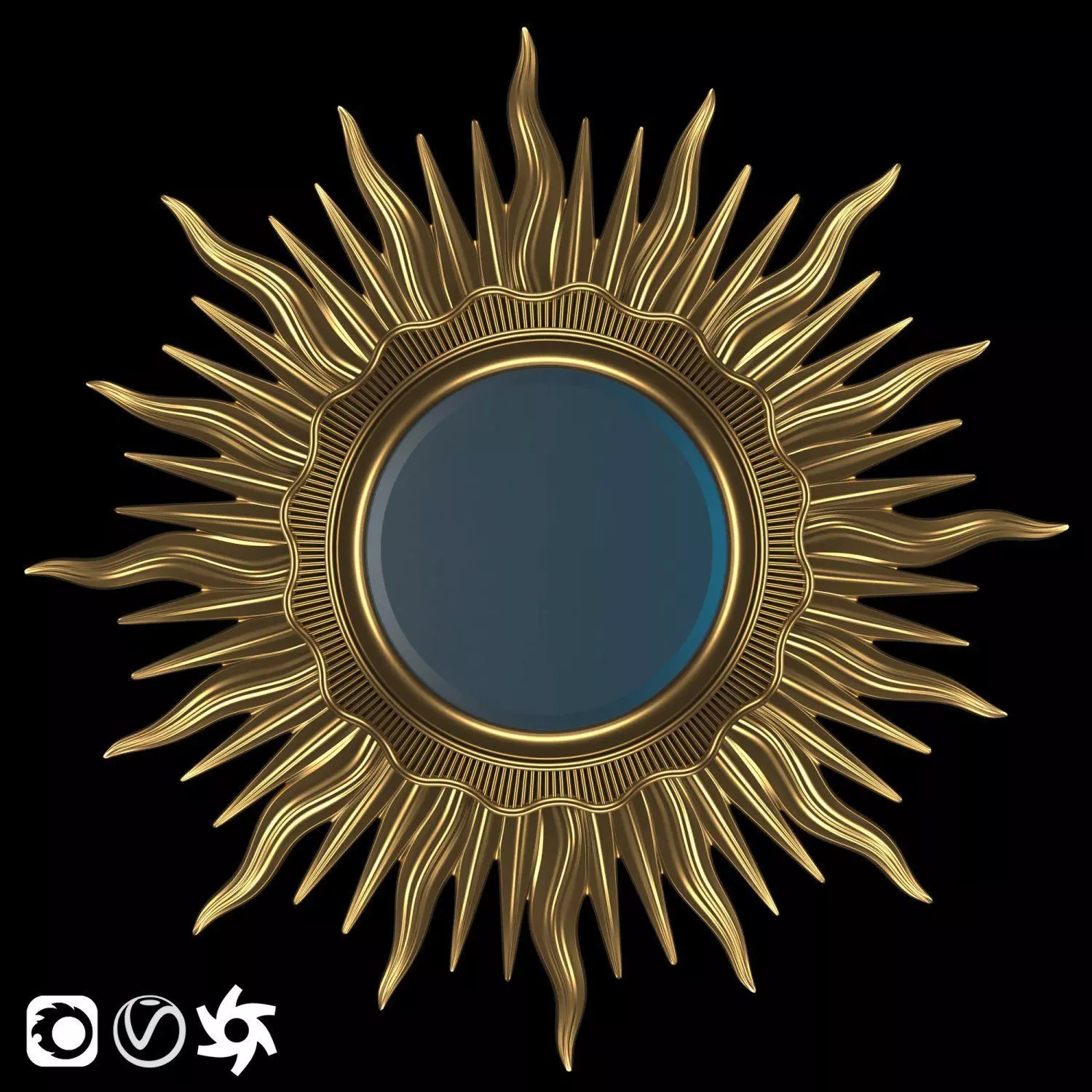 Mirror Sun Astro Low-poly 3D model_0