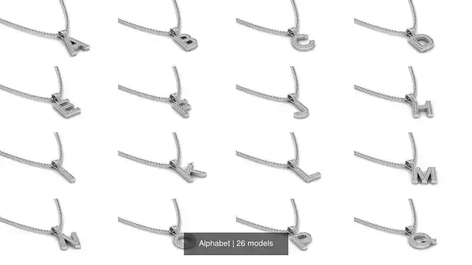 Alphabet sterling silver necklaces