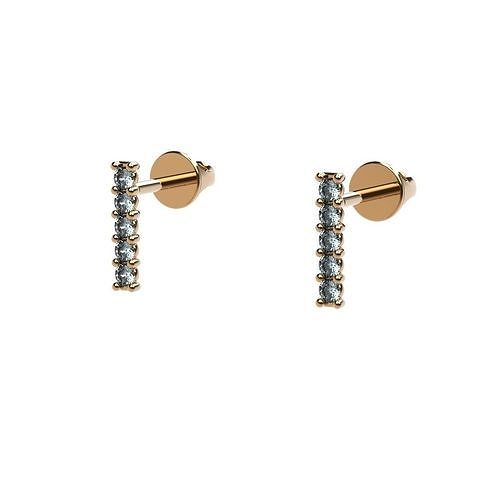 Stud Earring Minimalism Gem 2mm 3D print model