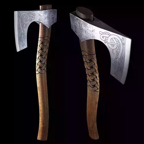 viking axe Low-poly 3D model