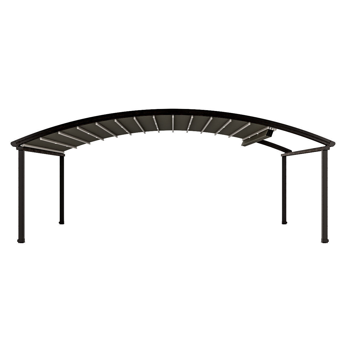 Motorized Pergola 4 worn steel 3D model_6