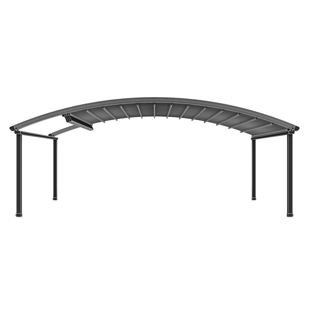 Motorized Pergola 4 worn steel 3D model_35