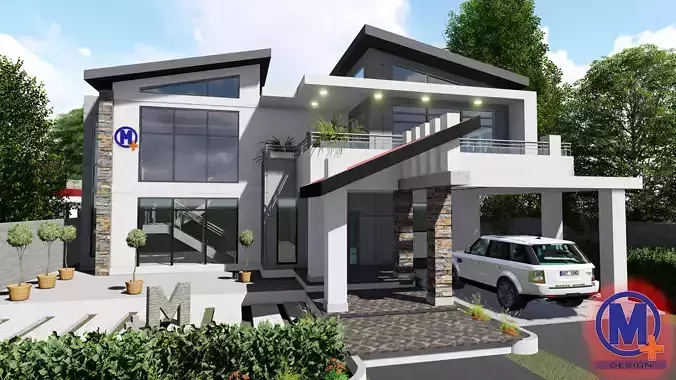 Modern Black and gray house