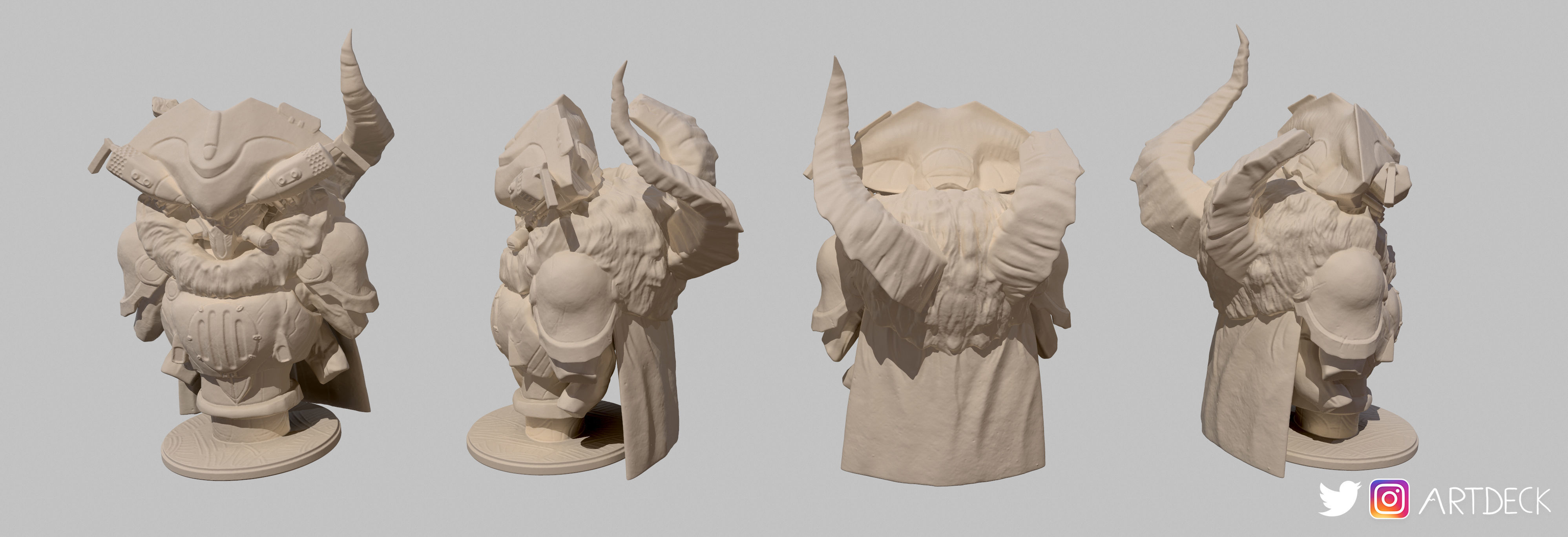 Skolas bust of character from game dota Free 3D print model_2