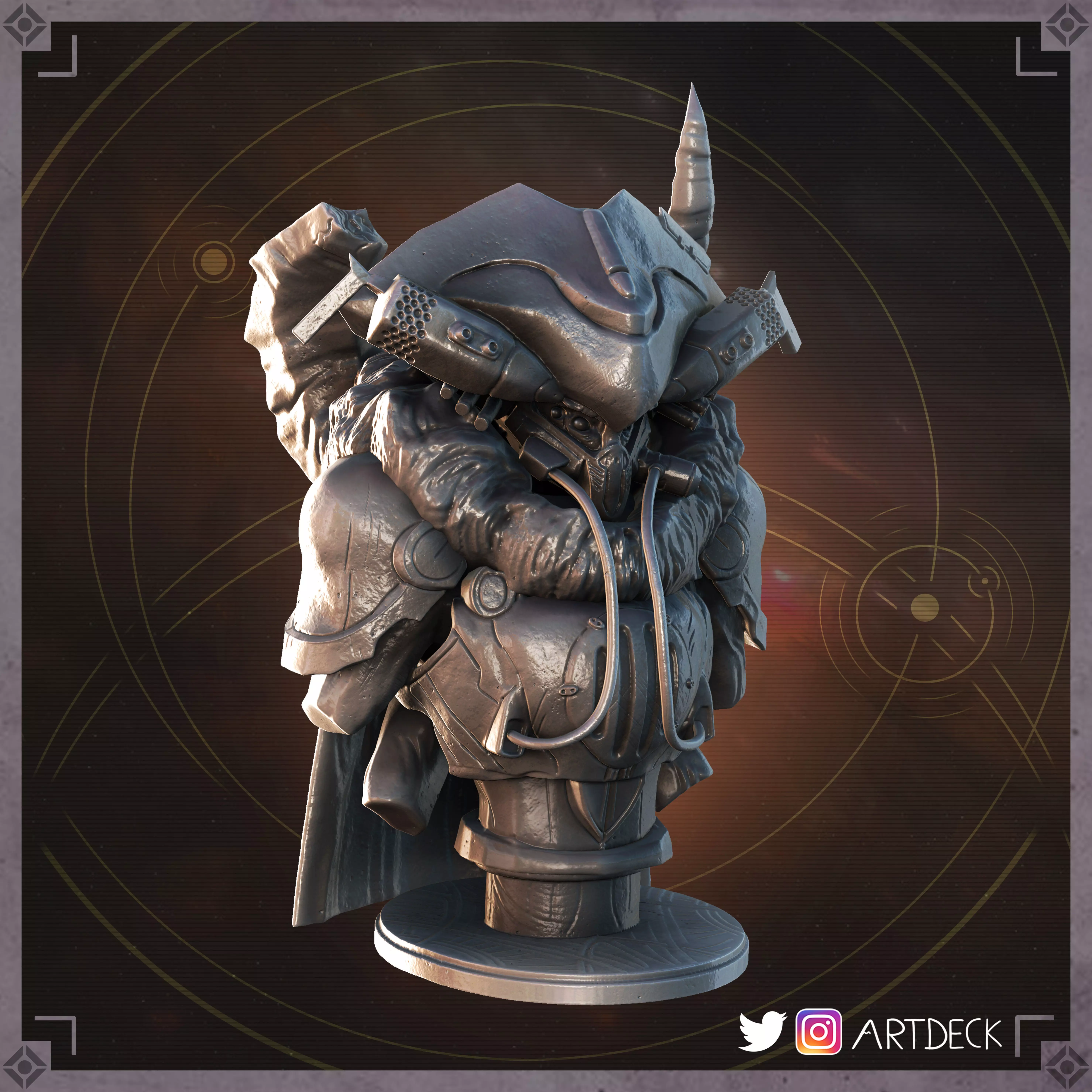 Skolas bust of character from game dota Free 3D print model_0