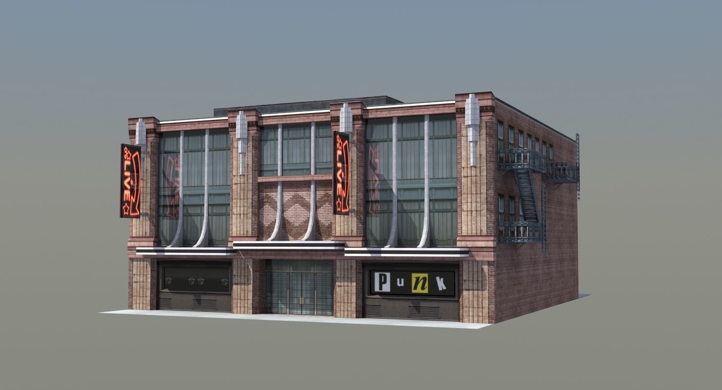 Nightclub Music Venue Low-poly 3D model_2