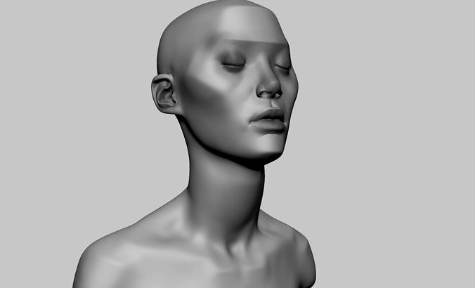 Stylized Female Head 3D model