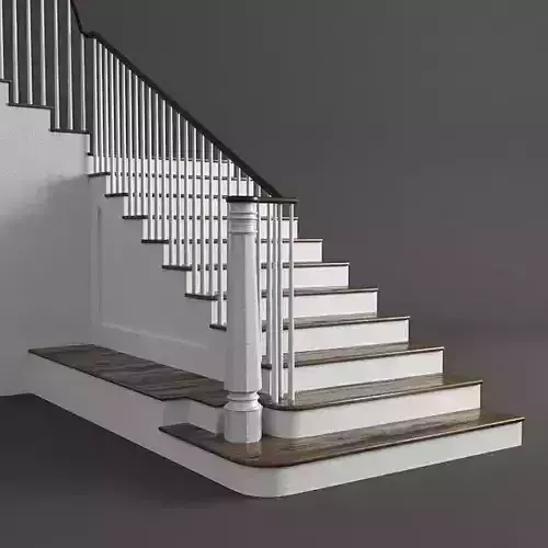 Stairs set of with wooden railings