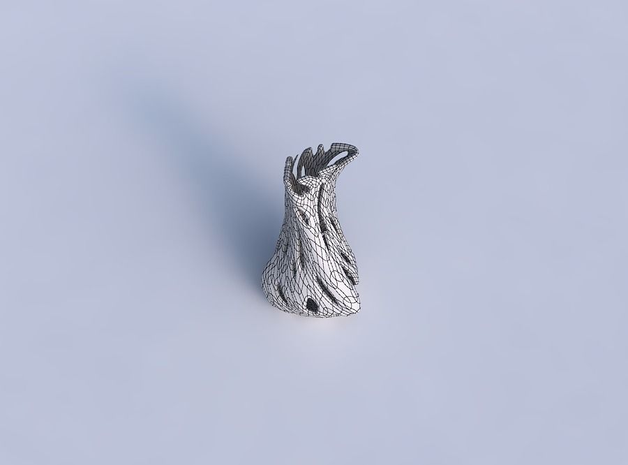 Vase twist puffy bent triangle with smooth cuts 3D print model_6