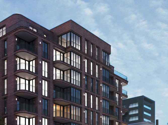 Apartment Building In Uk 3D model 6