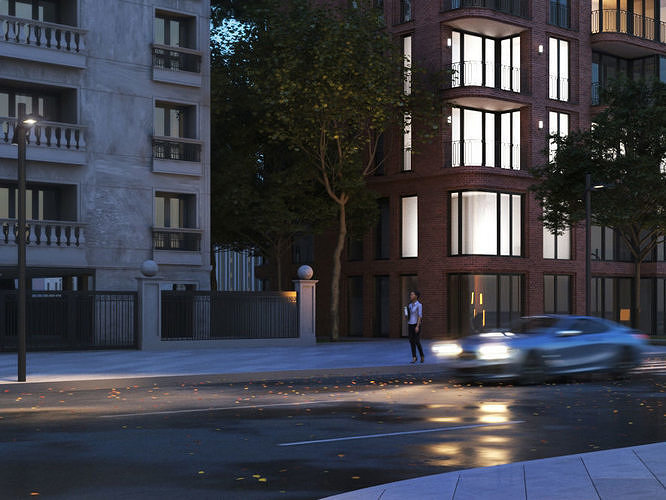 Apartment Building In Uk 3D model 4