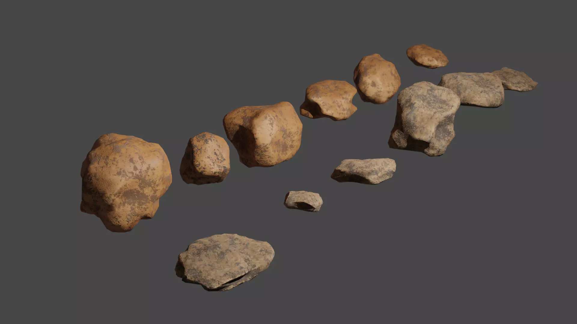 Stones group of rocks Low-poly 3D model_0