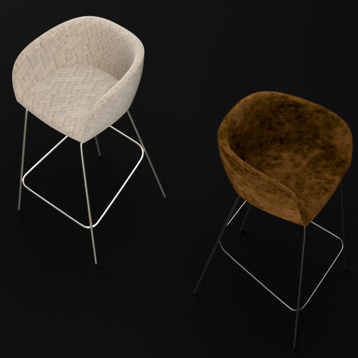 Bar chair 2 3D model_2
