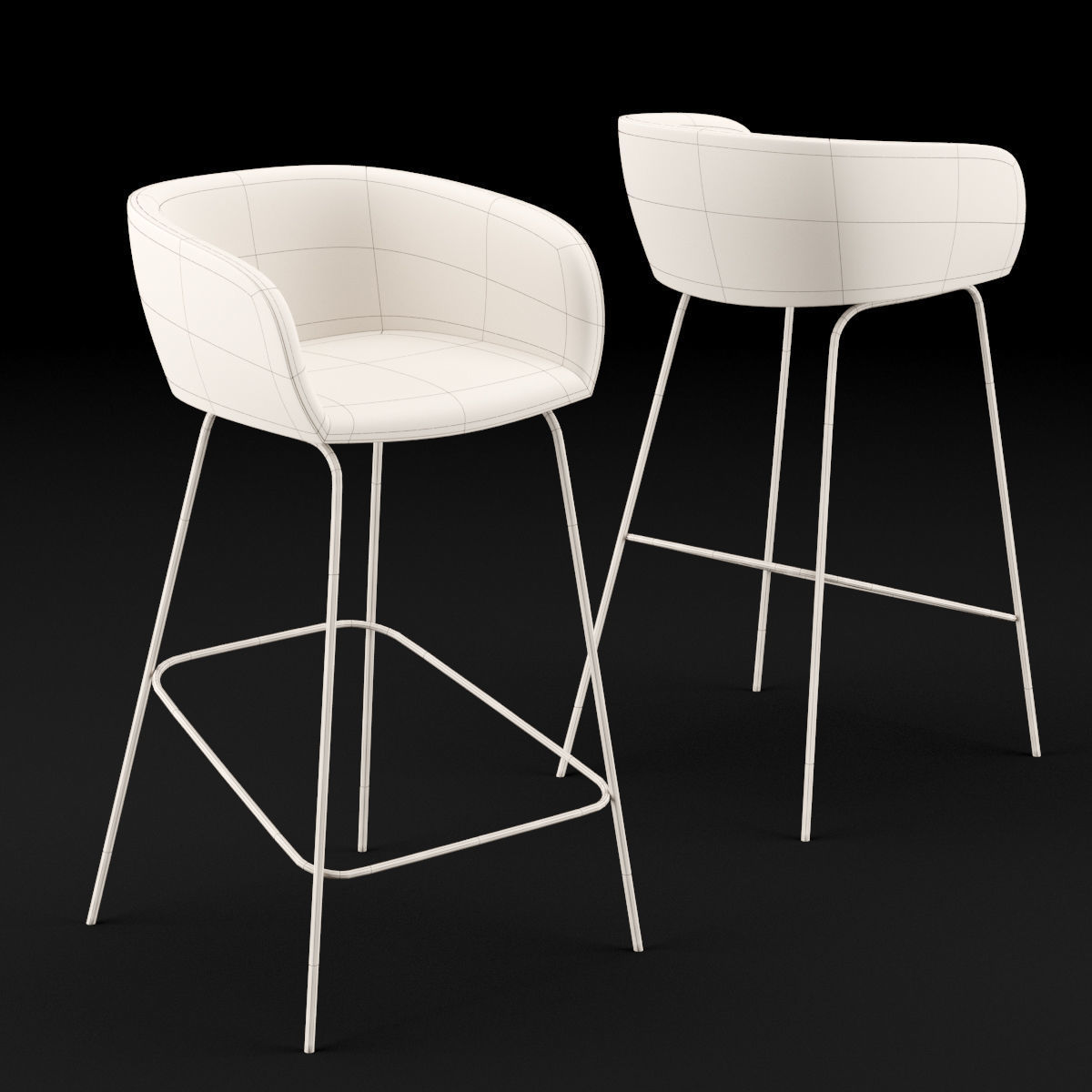 Bar chair 2 3D model_5