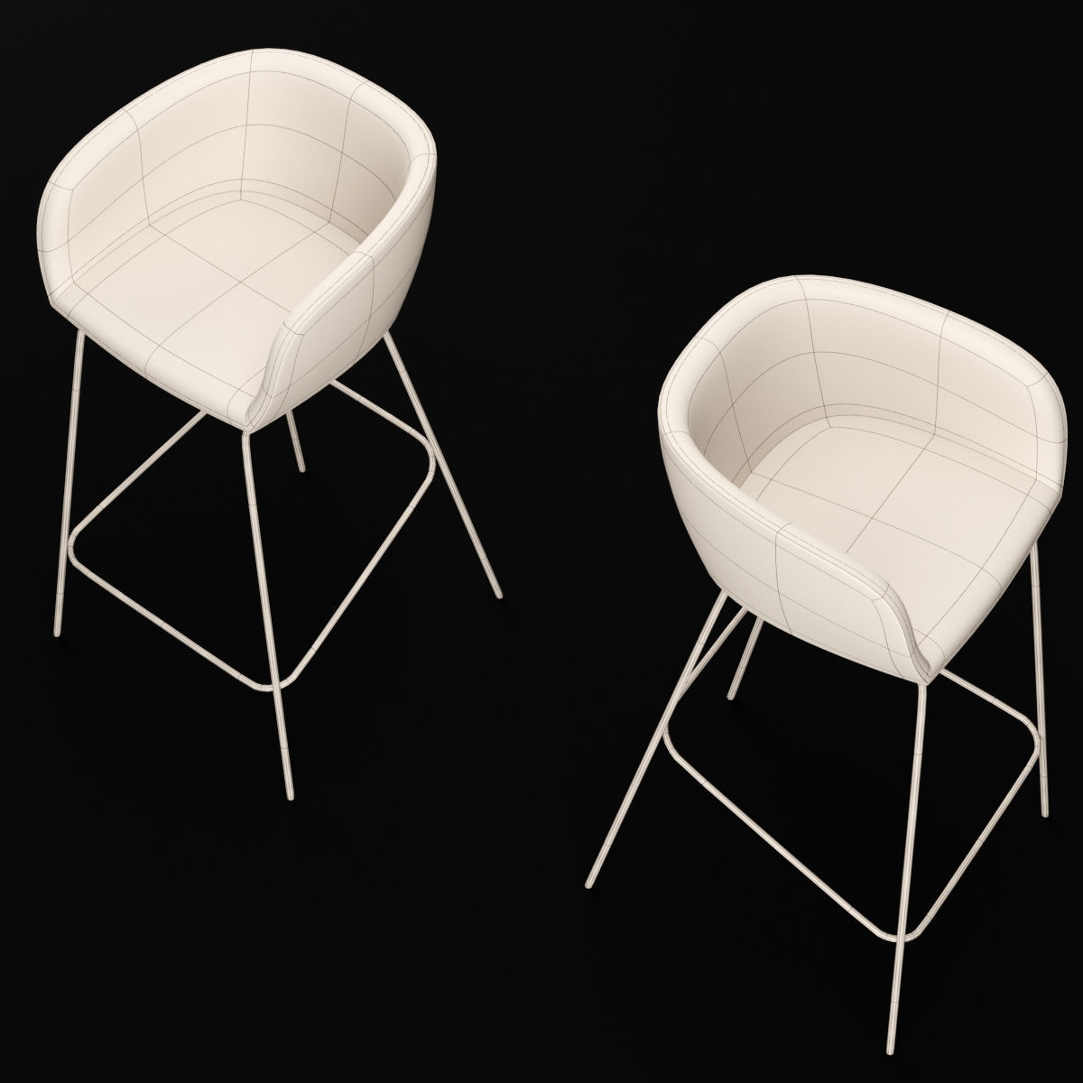 Bar chair 2 3D model_3