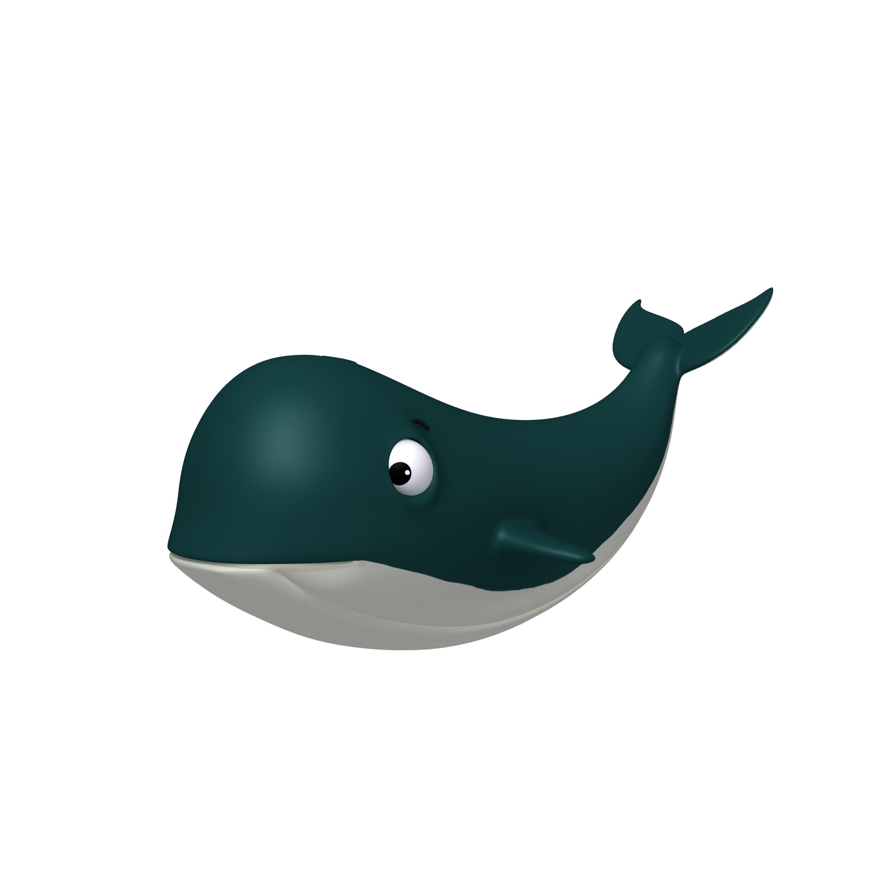Whale Cartoon 3D model_3