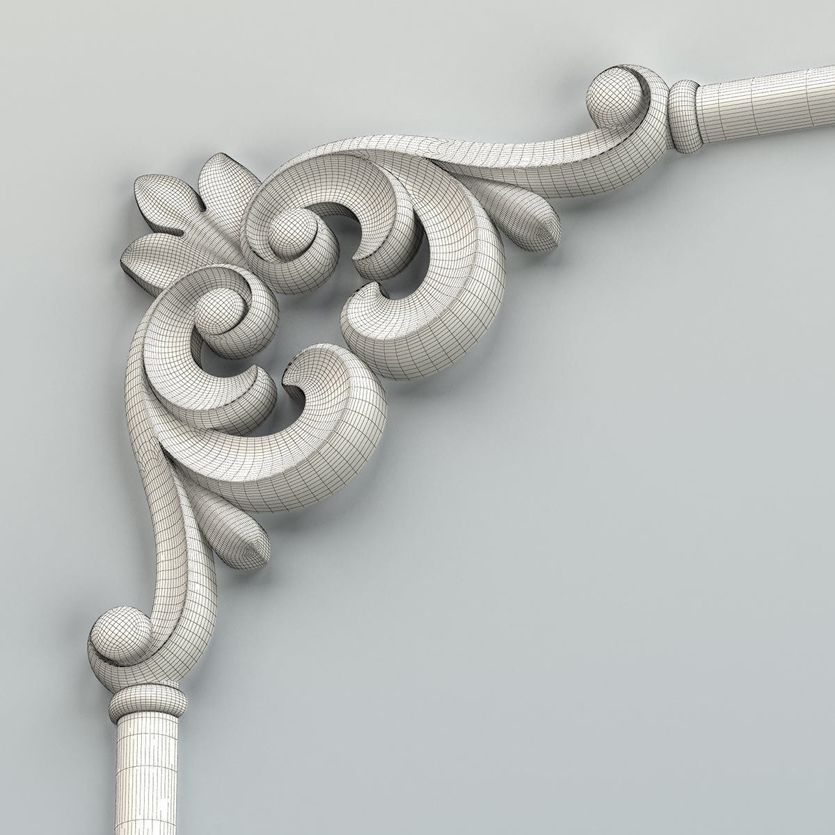 Carved decor corner 012 3D model_7