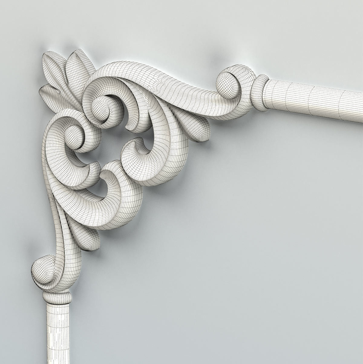 Carved decor corner 012 3D model_6