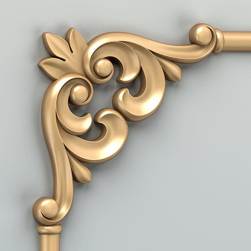 Carved decor corner 012 3D model
