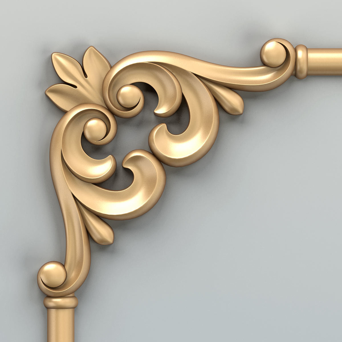 Carved decor corner 012 3D model_1
