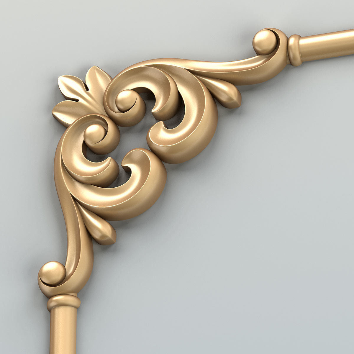 Carved decor corner 012 3D model_4
