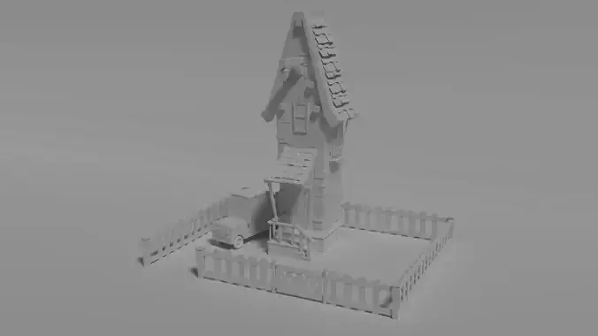 Cartoon House and Car