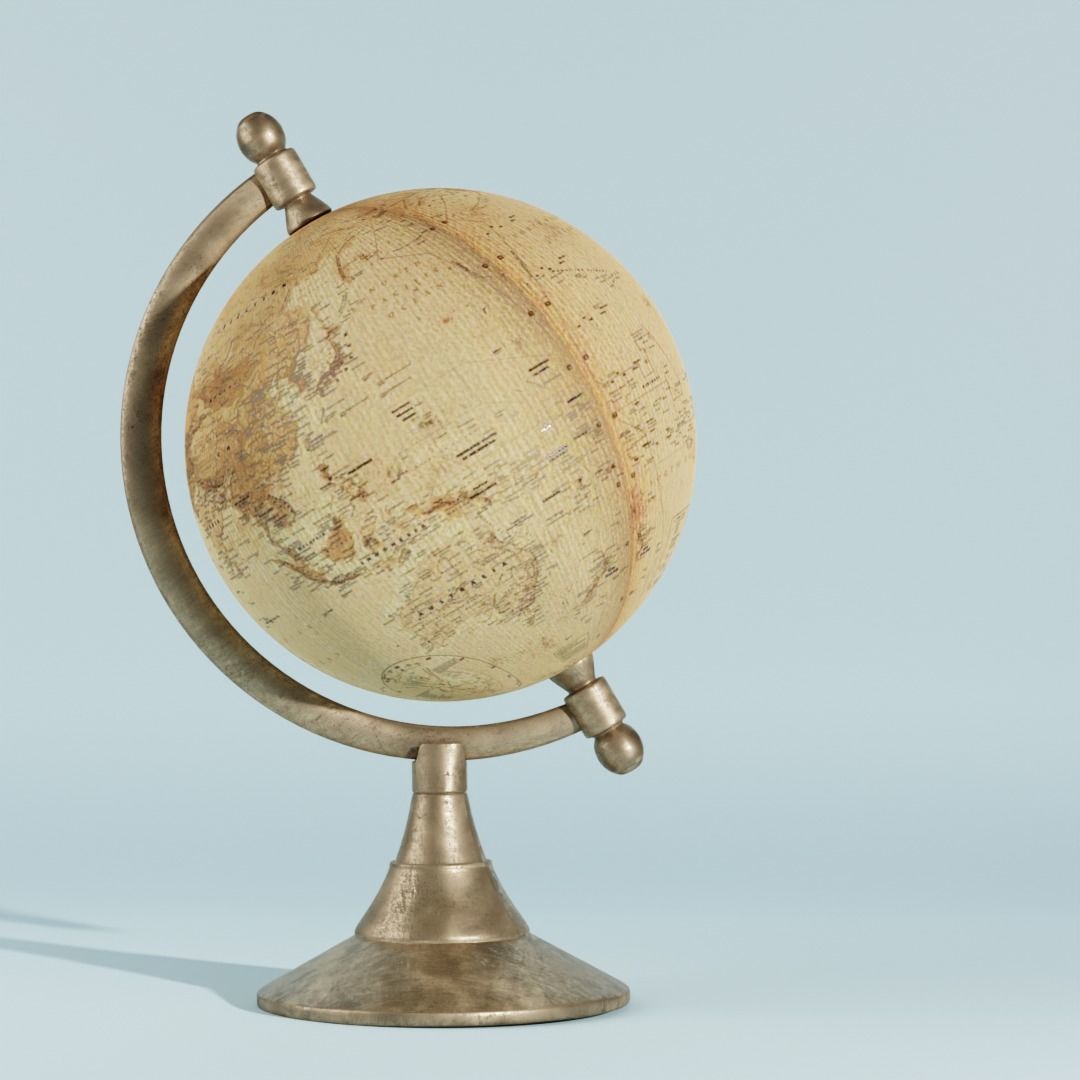 Globe Low-poly 3D model_1