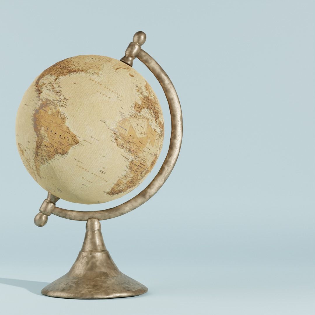 Globe Low-poly 3D model_2